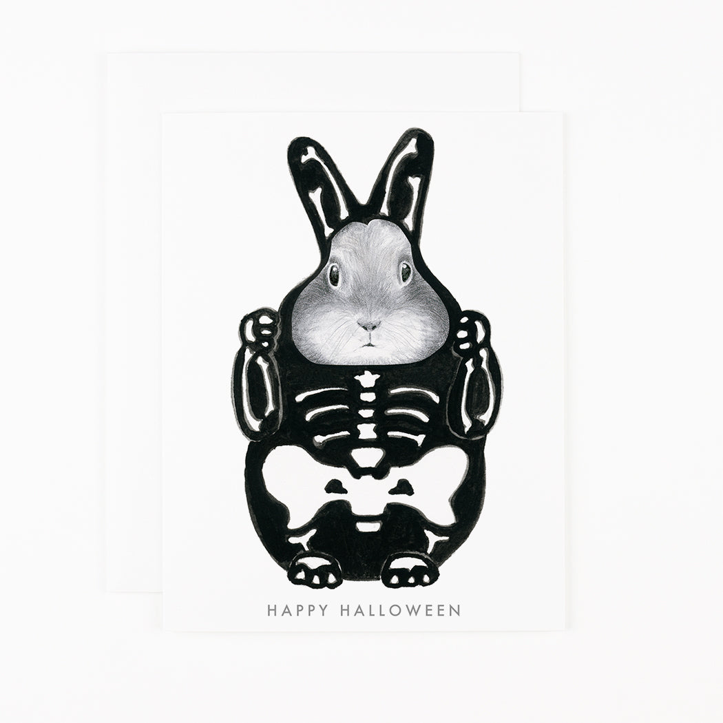 Bunny in a Skeleton Costume
