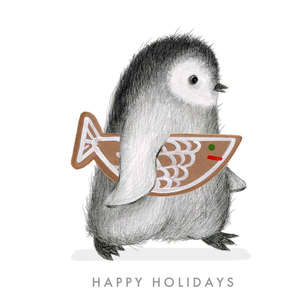Penguin with Gingerbread Fish