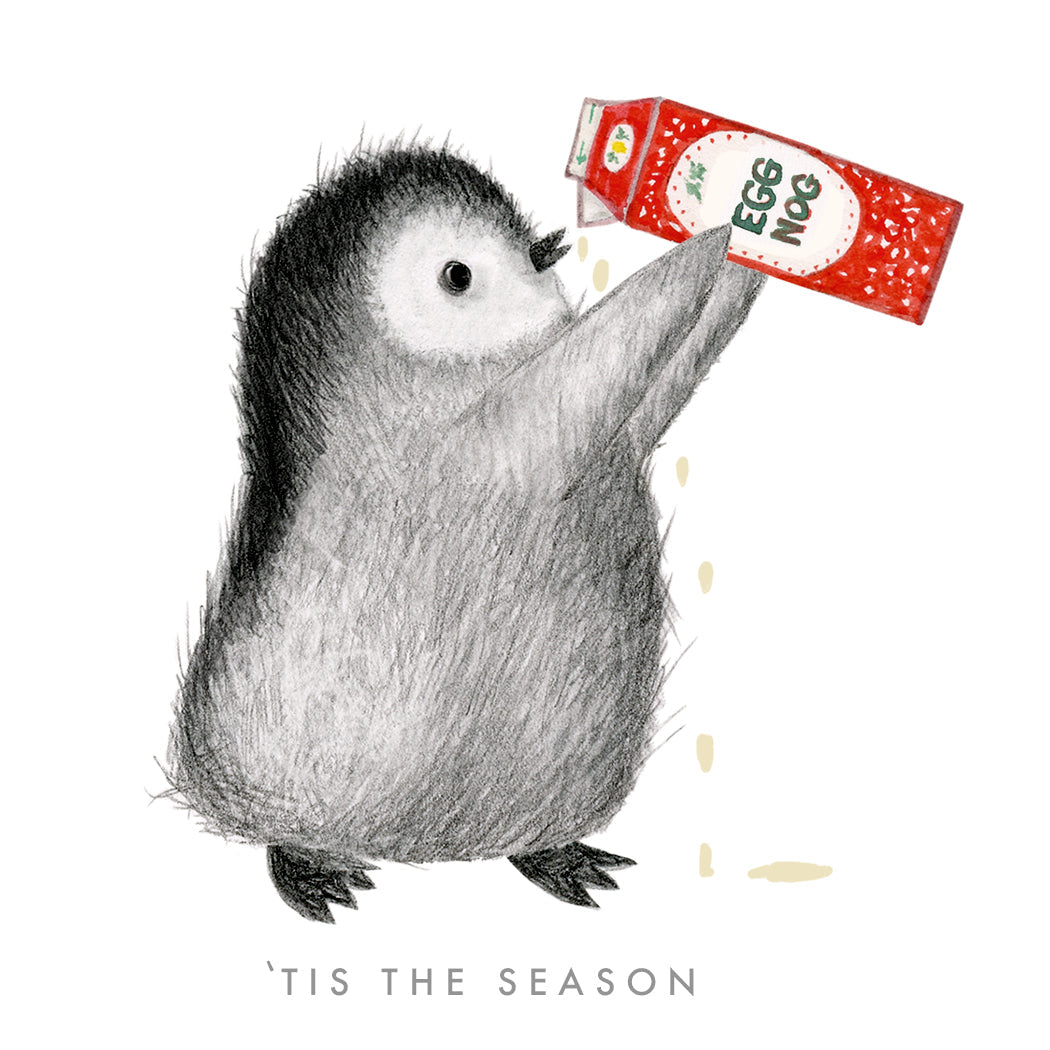 Penguin Drinking Eggnog