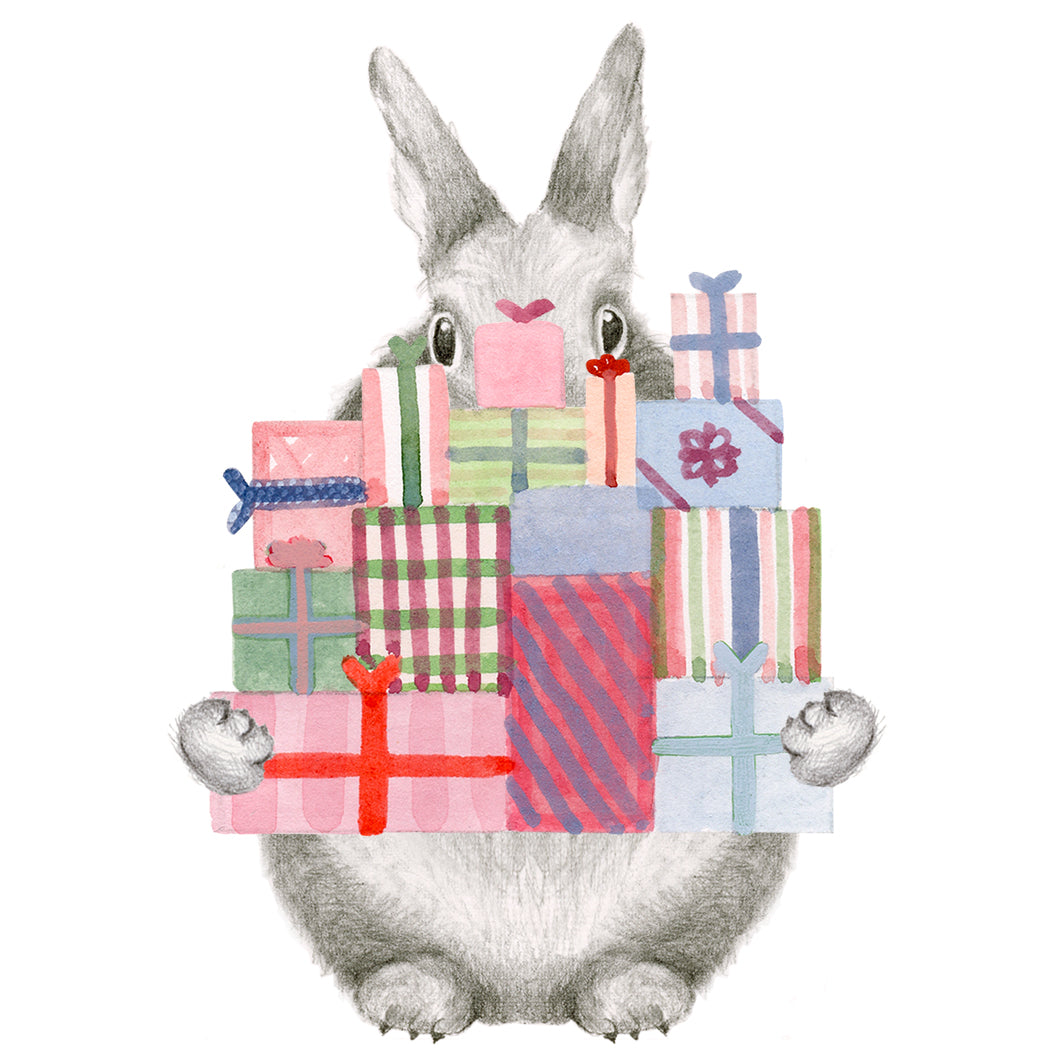 Bunny Carrying Holiday Gifts