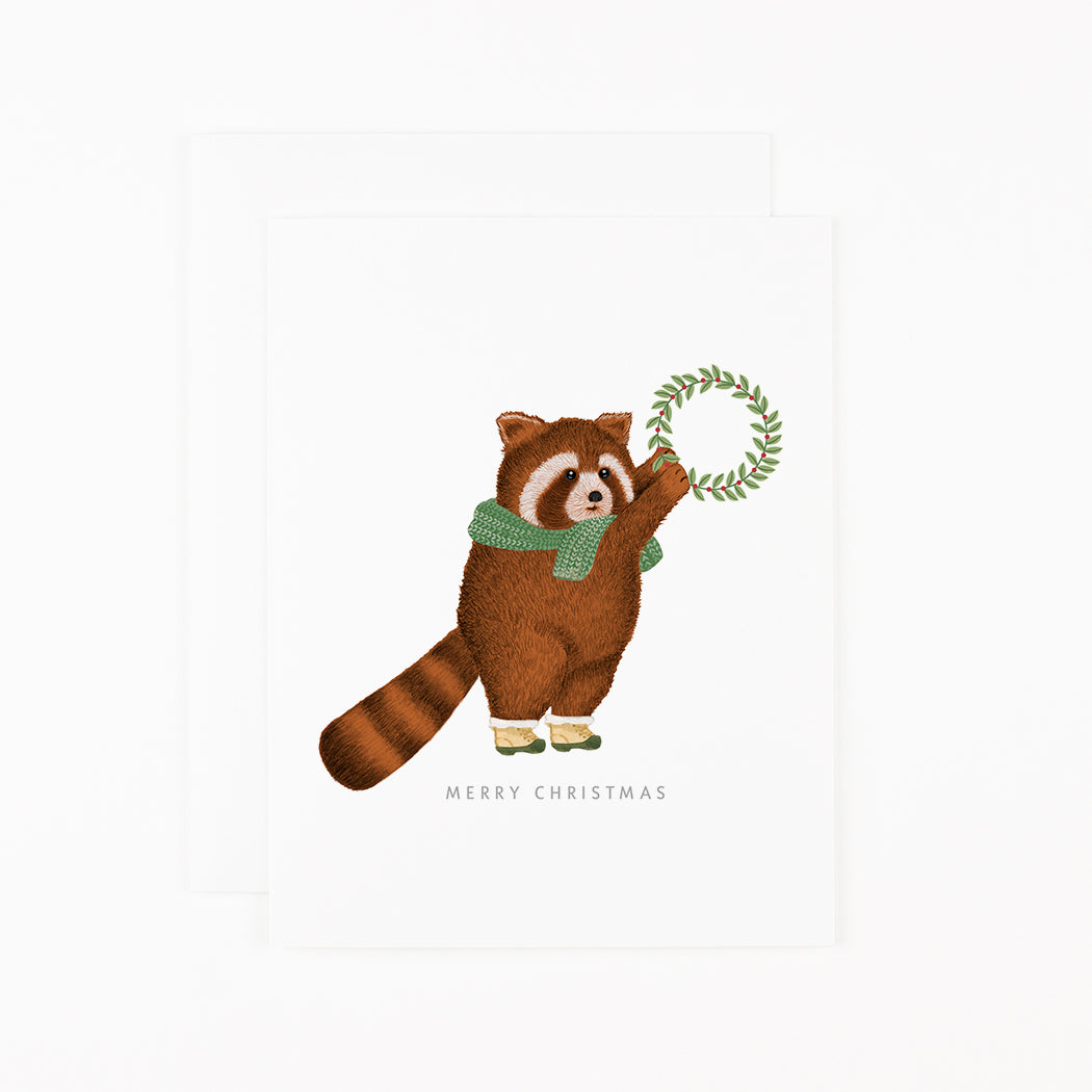 Red Panda with Wreath