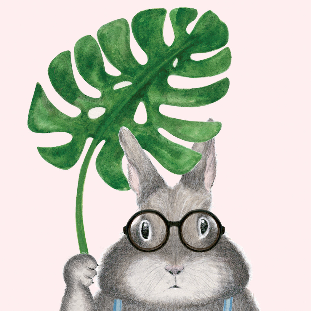 Bunny with Monstera