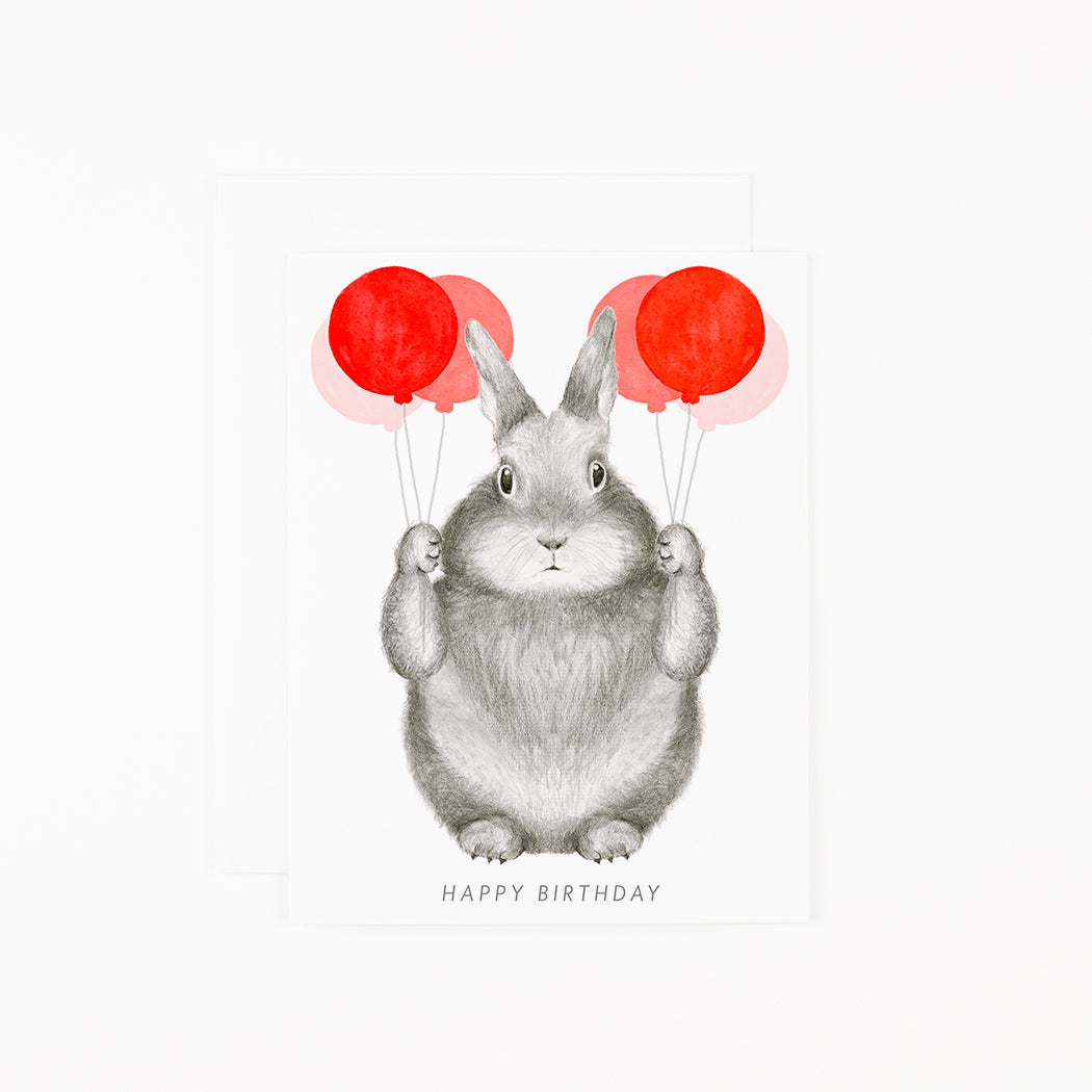 Graphite Bunny with Balloons  