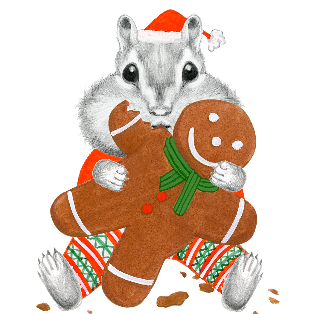 Chipmunk Eating Gingerbread  