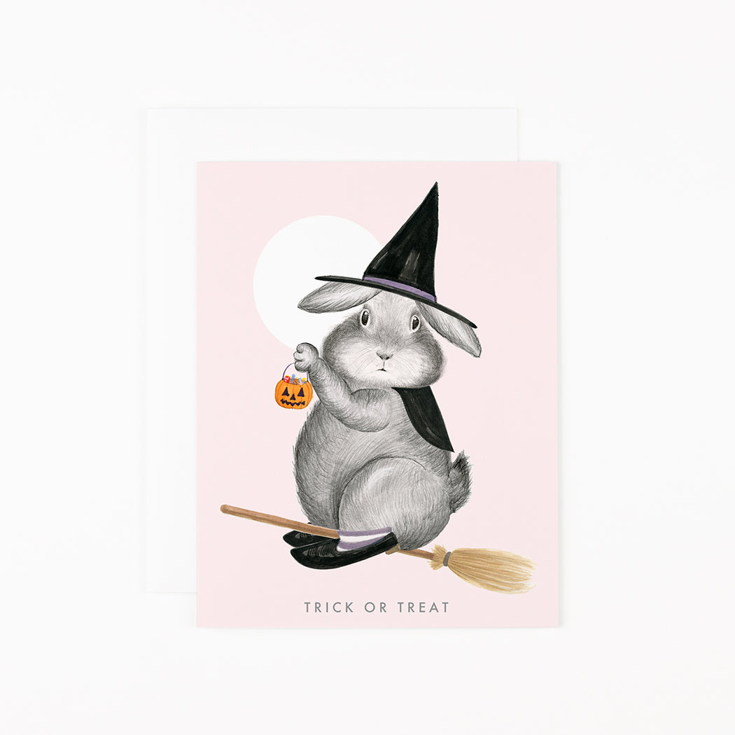 Bunny Witch on Magical Broom  