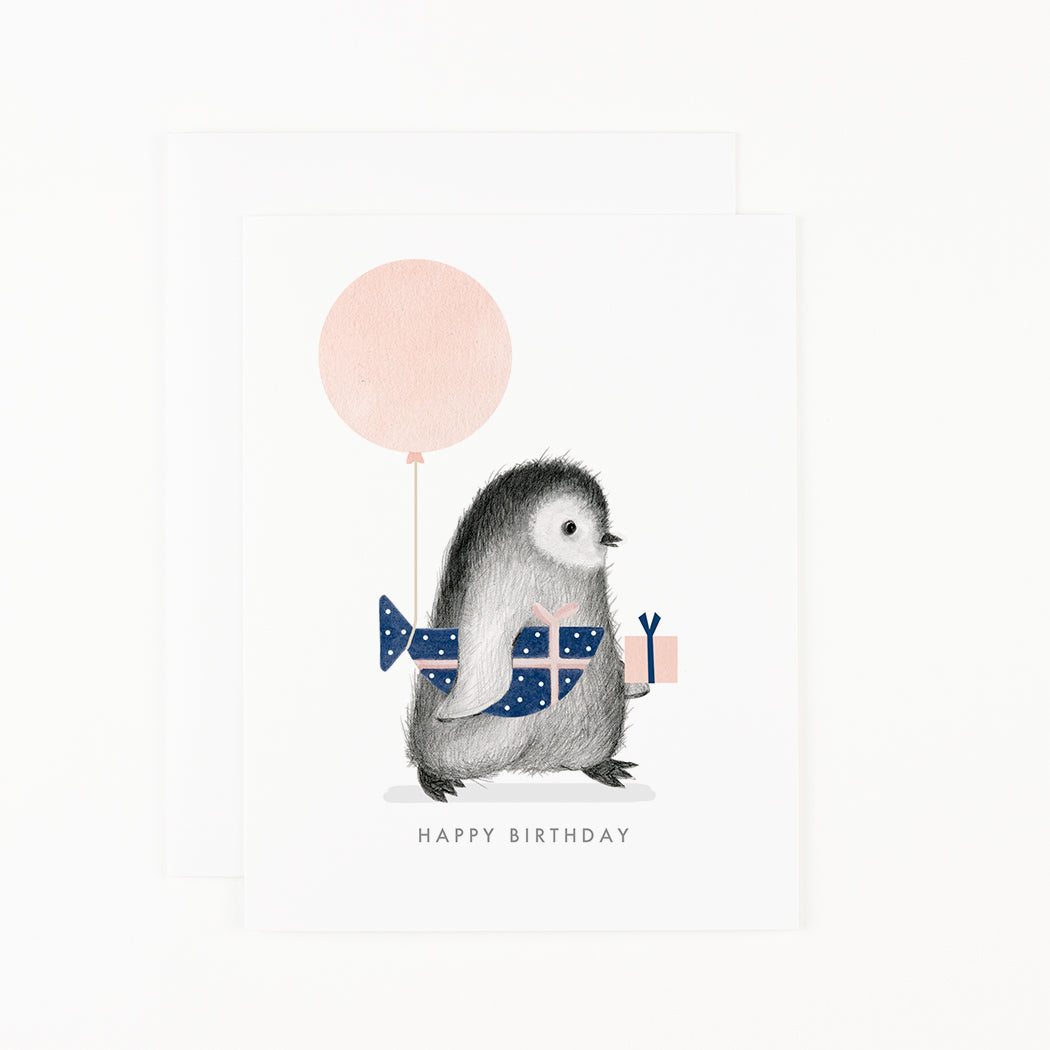 Penguin with Wrapped Fish Present  