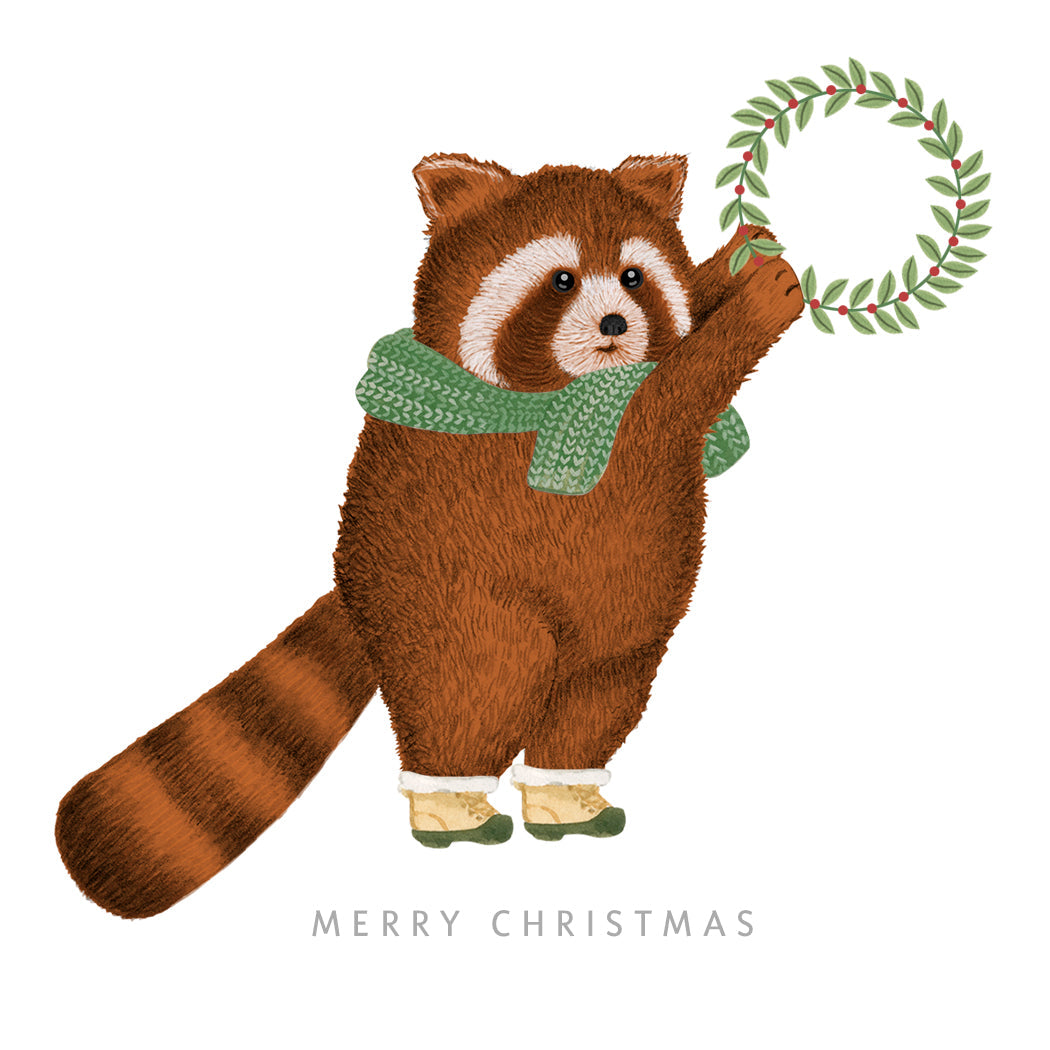 Red Panda with Wreath  